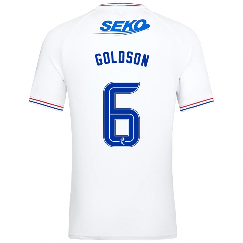 Enfant Maillot Connor Goldson #6 Blanc Tenues Extérieur 2023/24 T-Shirt Belgique