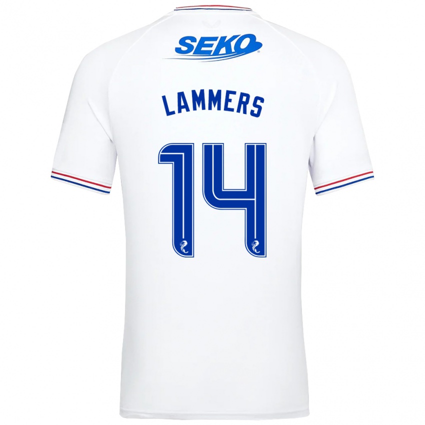 Enfant Maillot Sam Lammers #14 Blanc Tenues Extérieur 2023/24 T-Shirt Belgique