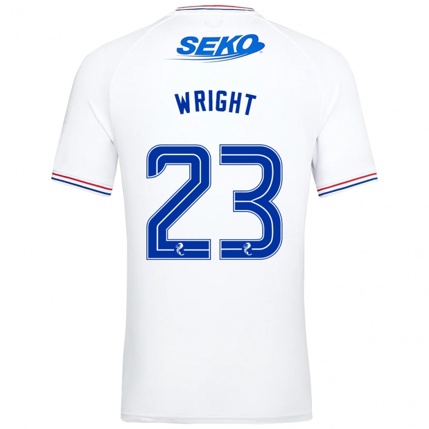 Enfant Maillot Scott Wright #23 Blanc Tenues Extérieur 2023/24 T-Shirt Belgique