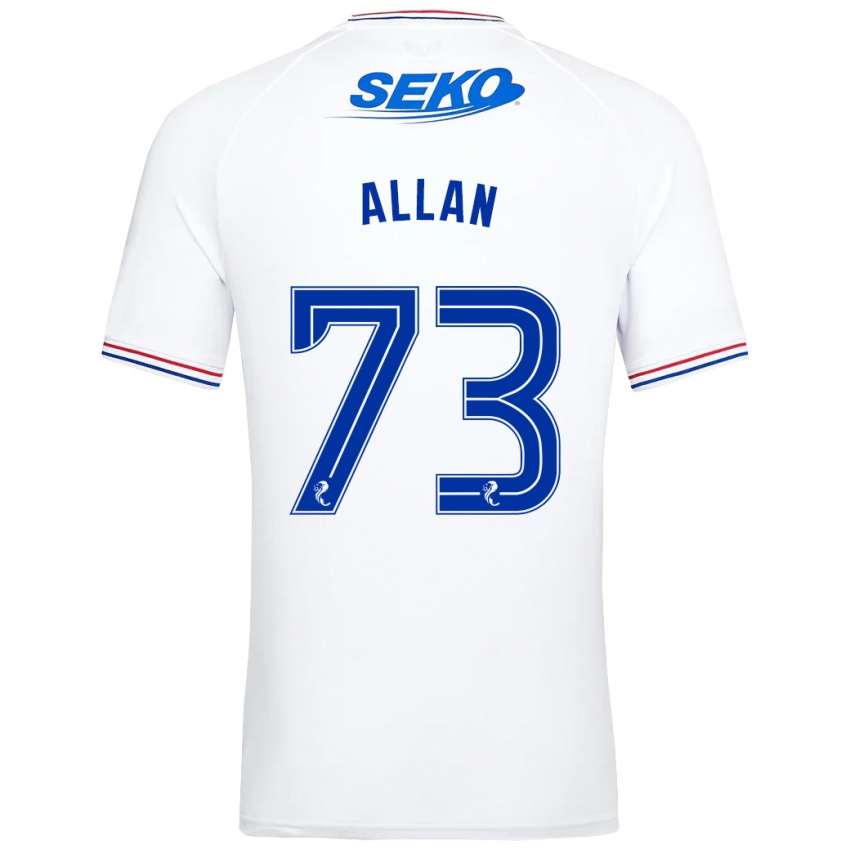 Enfant Maillot Connor Allan #73 Blanc Tenues Extérieur 2023/24 T-Shirt Belgique