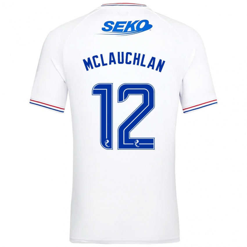 Enfant Maillot Rachel Mclauchlan #12 Blanc Tenues Extérieur 2023/24 T-Shirt Belgique