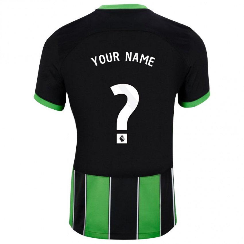 Kinderen Uw Naam #0 Zwart Groen Uitshirt Uittenue 2023/24 T-Shirt België