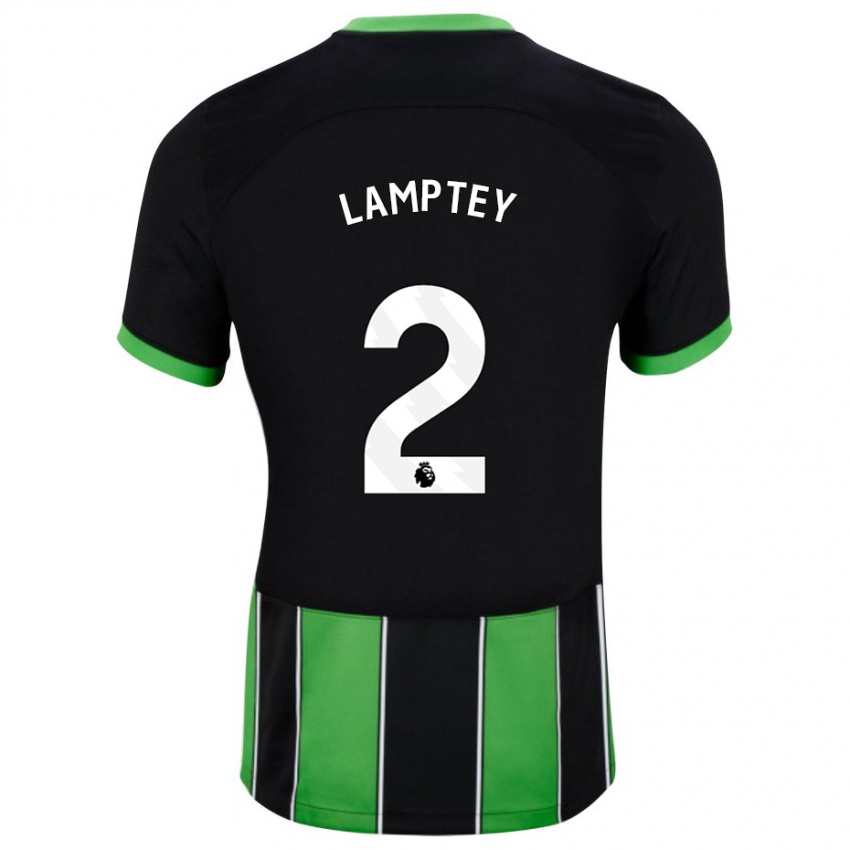 Enfant Maillot Tariq Lamptey #2 Vert Noir Tenues Extérieur 2023/24 T-Shirt Belgique