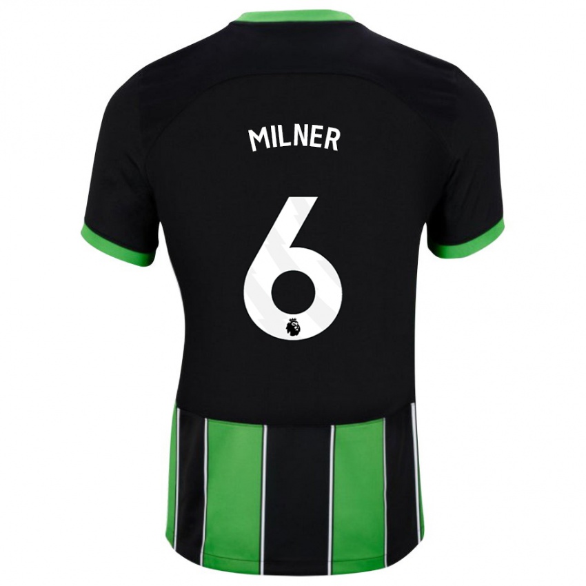 Enfant Maillot James Milner #6 Vert Noir Tenues Extérieur 2023/24 T-Shirt Belgique
