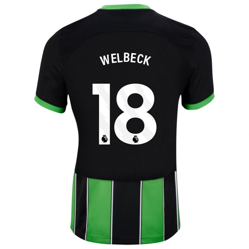 Enfant Maillot Danny Welbeck #18 Vert Noir Tenues Extérieur 2023/24 T-Shirt Belgique