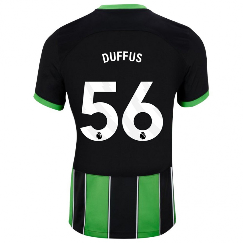 Kinderen Josh Duffus #56 Zwart Groen Uitshirt Uittenue 2023/24 T-Shirt België