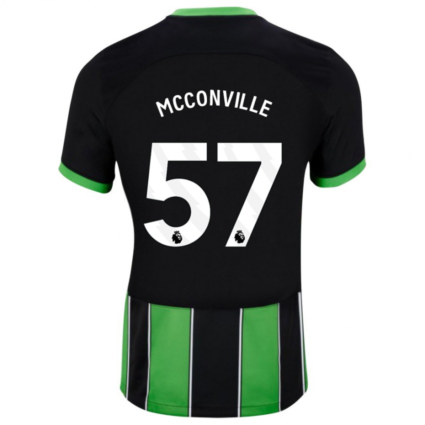 Enfant Maillot Ruairi Mcconville #57 Vert Noir Tenues Extérieur 2023/24 T-Shirt Belgique