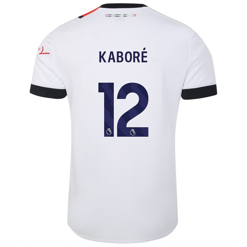 Kinder Issa Kabore #12 Weiß Auswärtstrikot Trikot 2023/24 T-Shirt Belgien