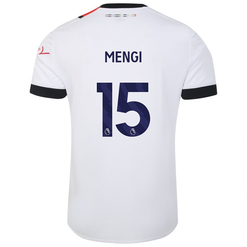 Kinder Teden Mengi #15 Weiß Auswärtstrikot Trikot 2023/24 T-Shirt Belgien