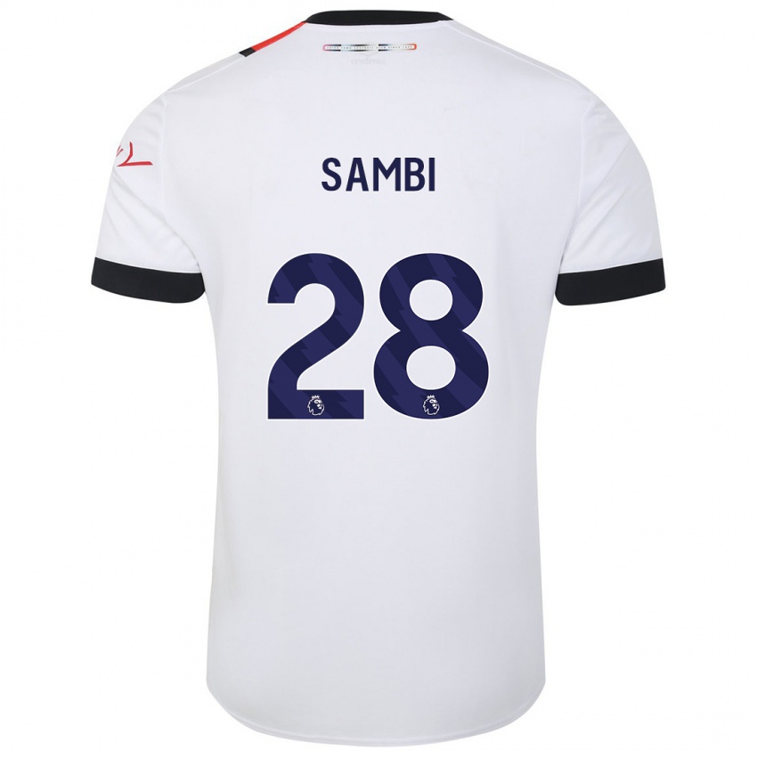 Kinder Albert Sambi Lokonga #28 Weiß Auswärtstrikot Trikot 2023/24 T-Shirt Belgien
