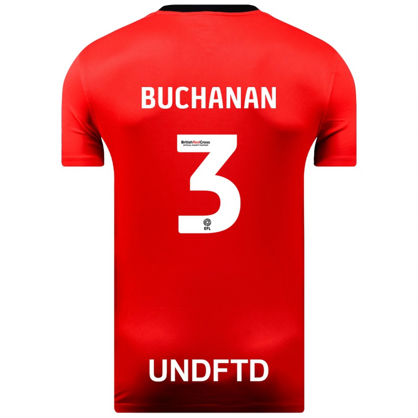 Kinder Lee Buchanan #3 Rot Auswärtstrikot Trikot 2023/24 T-Shirt Belgien