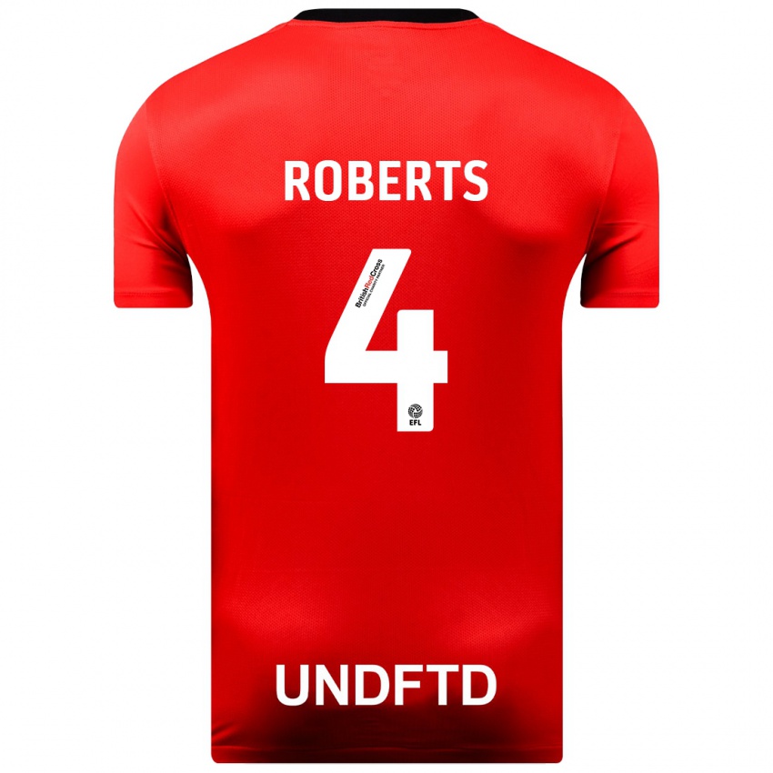 Kinder Marc Roberts #4 Rot Auswärtstrikot Trikot 2023/24 T-Shirt Belgien