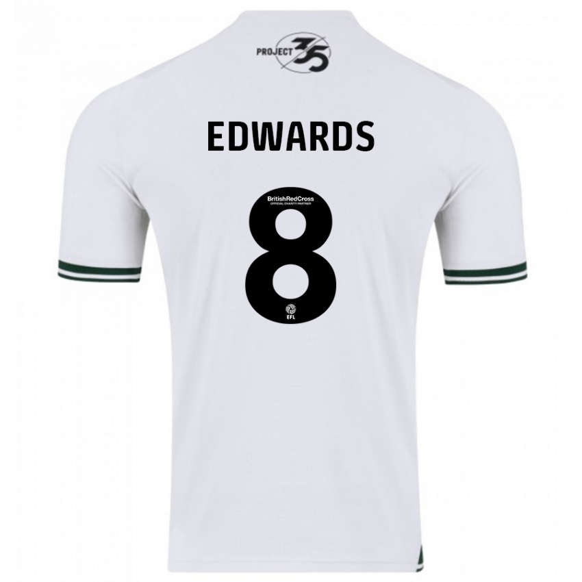 Kinder Joe Edwards #8 Weiß Auswärtstrikot Trikot 2023/24 T-Shirt Belgien