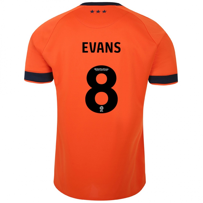 Kinder Lee Evans #8 Orangefarben Auswärtstrikot Trikot 2023/24 T-Shirt Belgien