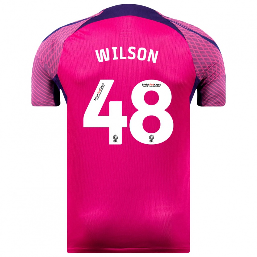 Kinder Callum Wilson #48 Lila Auswärtstrikot Trikot 2023/24 T-Shirt Belgien