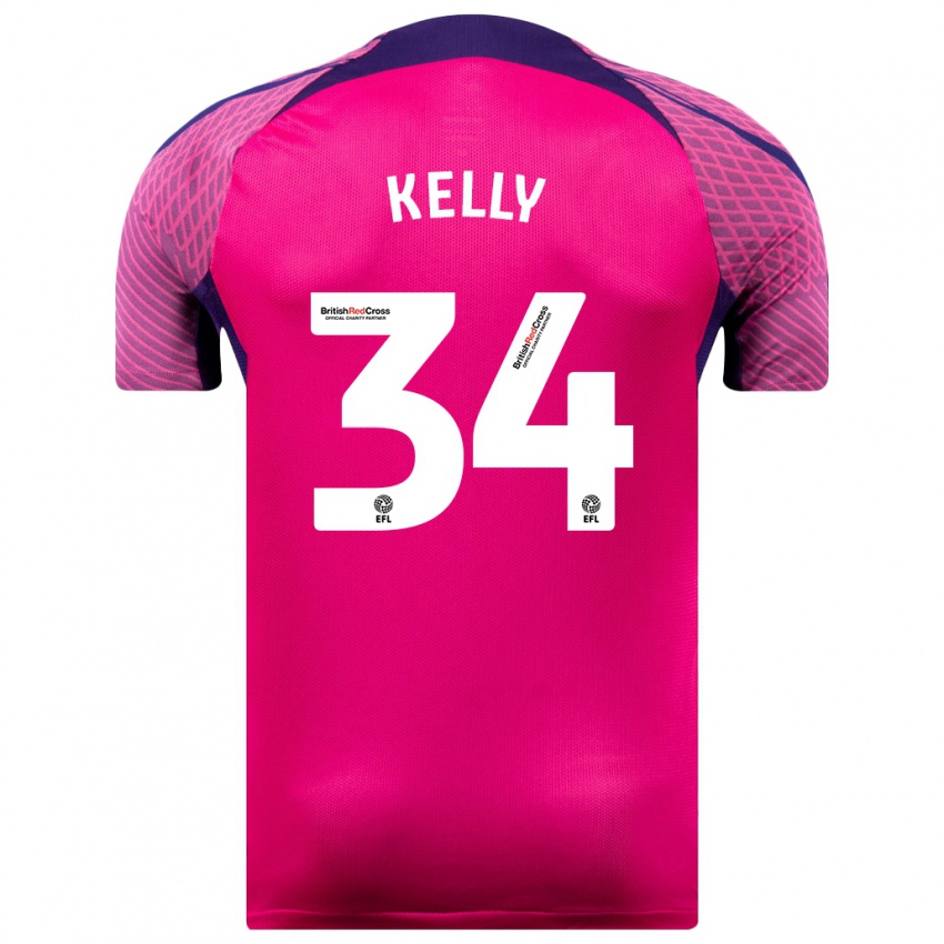 Kinder Caden Kelly #34 Lila Auswärtstrikot Trikot 2023/24 T-Shirt Belgien