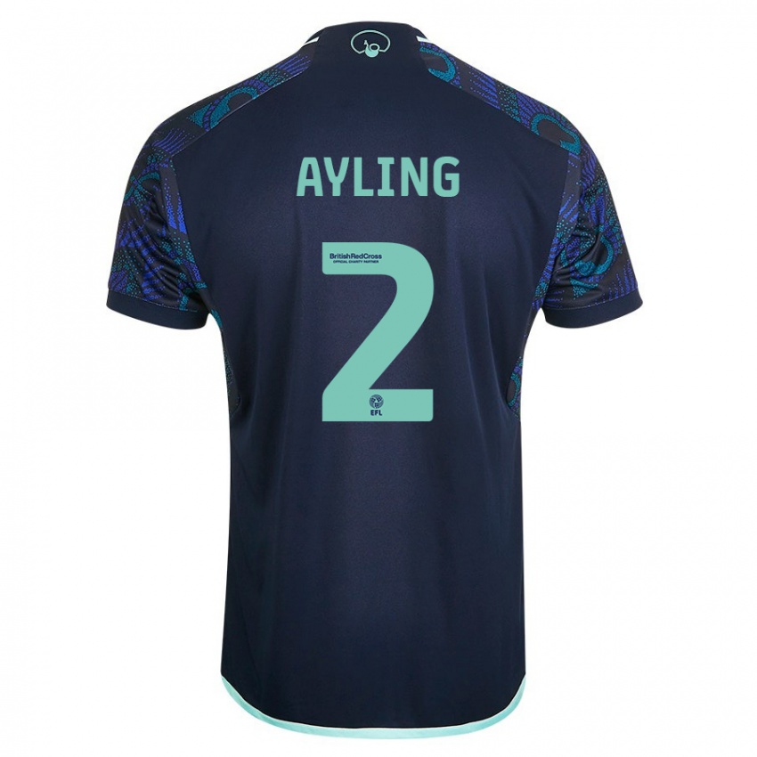 Kinderen Luke Ayling #2 Blauw Uitshirt Uittenue 2023/24 T-Shirt België