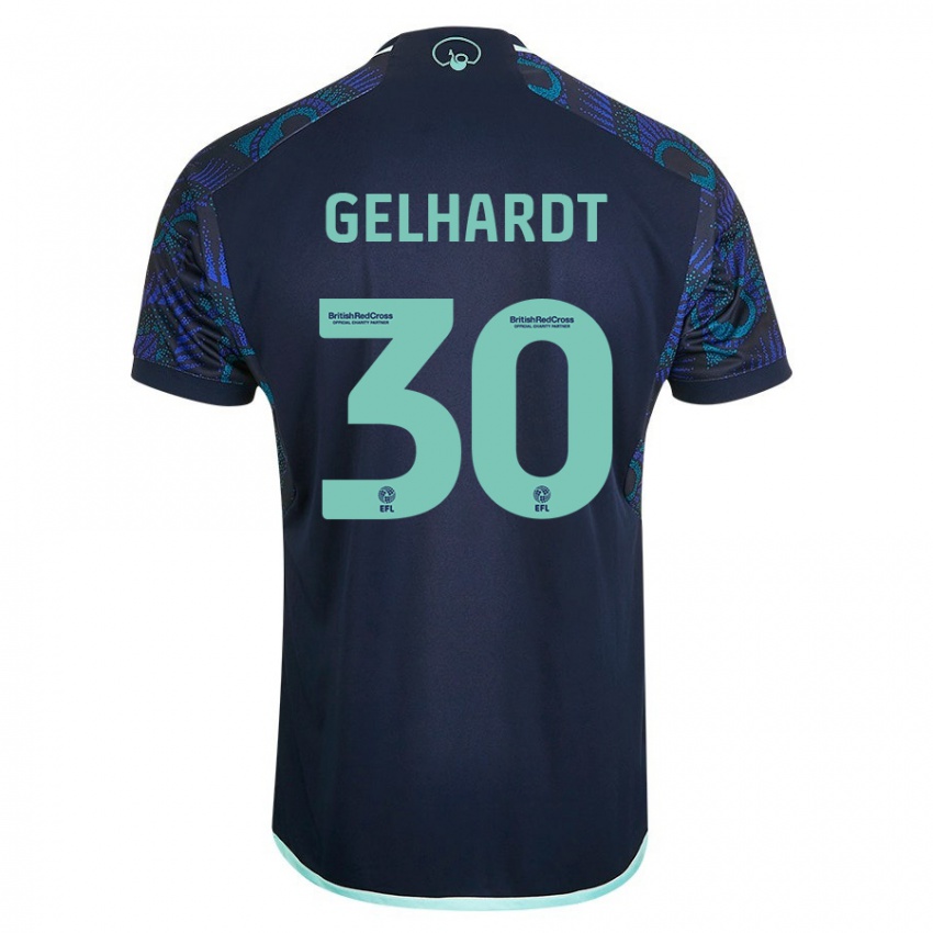 Enfant Maillot Joe Gelhardt #30 Bleu Tenues Extérieur 2023/24 T-Shirt Belgique