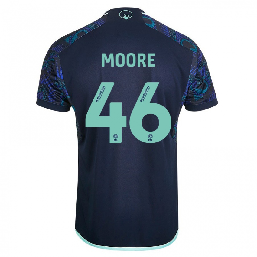 Enfant Maillot Kris Moore #46 Bleu Tenues Extérieur 2023/24 T-Shirt Belgique