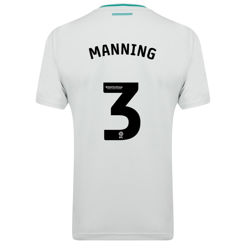 Kinder Ryan Manning #3 Weiß Auswärtstrikot Trikot 2023/24 T-Shirt Belgien