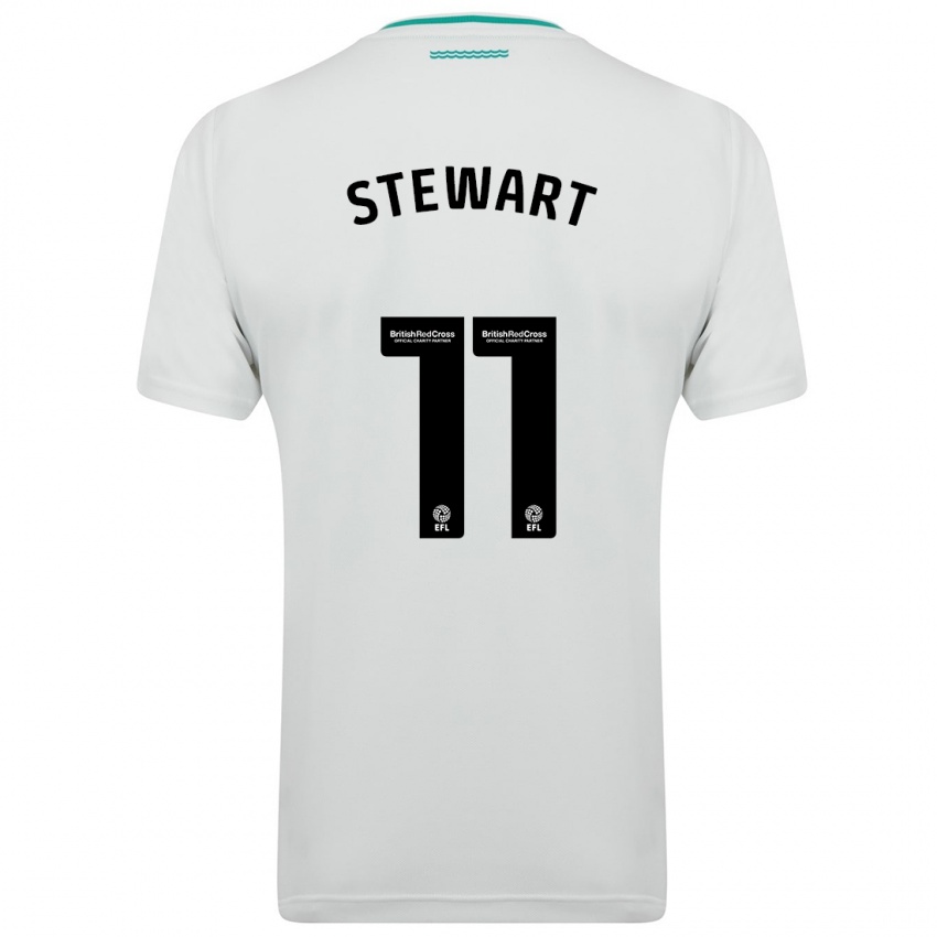 Enfant Maillot Ross Stewart #11 Blanc Tenues Extérieur 2023/24 T-Shirt Belgique