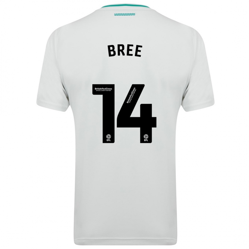 Kinder James Bree #14 Weiß Auswärtstrikot Trikot 2023/24 T-Shirt Belgien