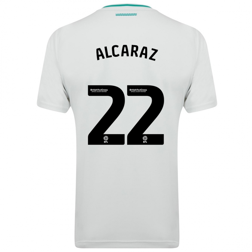 Kinder Carlos Alcaraz #22 Weiß Auswärtstrikot Trikot 2023/24 T-Shirt Belgien