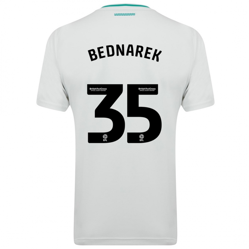 Enfant Maillot Jan Bednarek #35 Blanc Tenues Extérieur 2023/24 T-Shirt Belgique