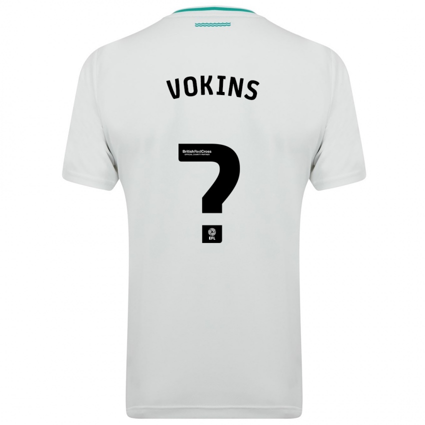 Kinder Jake Vokins #0 Weiß Auswärtstrikot Trikot 2023/24 T-Shirt Belgien