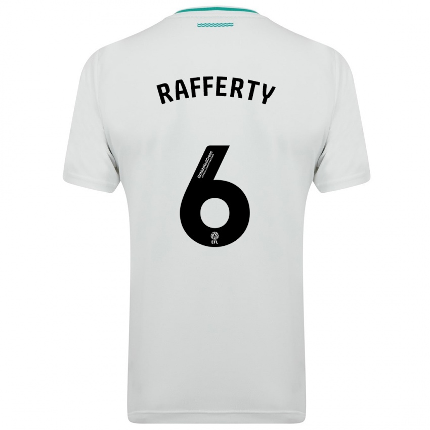 Kinder Laura Rafferty #6 Weiß Auswärtstrikot Trikot 2023/24 T-Shirt Belgien