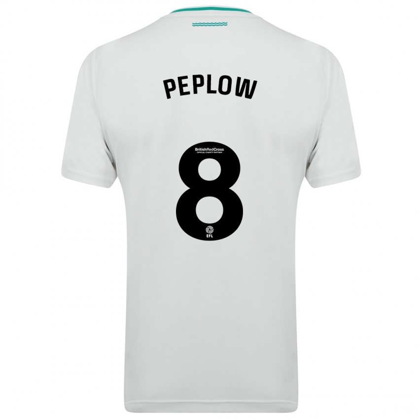 Kinder Chloe Peplow #8 Weiß Auswärtstrikot Trikot 2023/24 T-Shirt Belgien