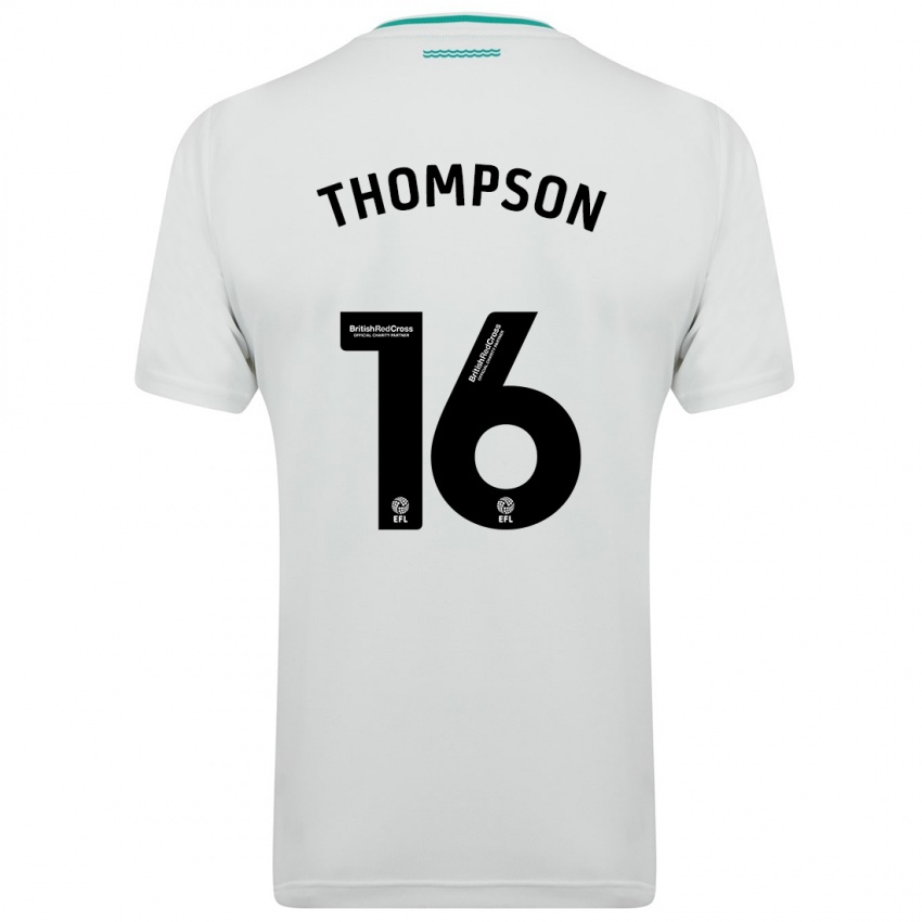 Kinder Emma Thompson #16 Weiß Auswärtstrikot Trikot 2023/24 T-Shirt Belgien
