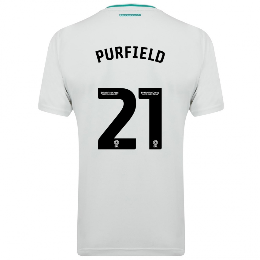 Kinder Jemma Elizabeth Purfield #21 Weiß Auswärtstrikot Trikot 2023/24 T-Shirt Belgien