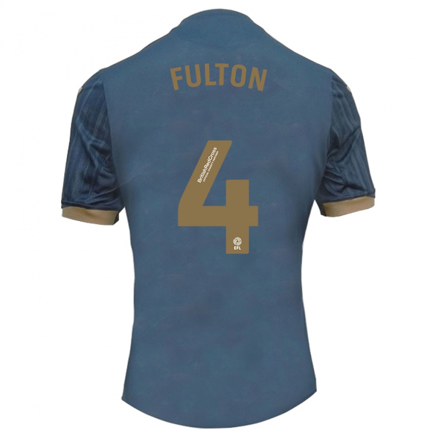 Kinder Jay Fulton #4 Dunkles Blaugrün Auswärtstrikot Trikot 2023/24 T-Shirt Belgien