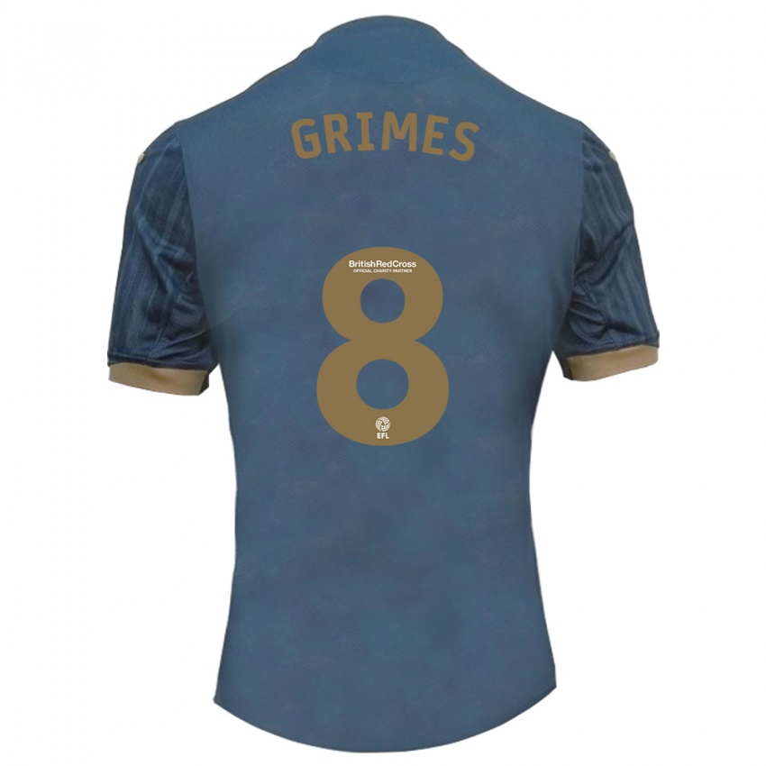 Kinder Matt Grimes #8 Dunkles Blaugrün Auswärtstrikot Trikot 2023/24 T-Shirt Belgien