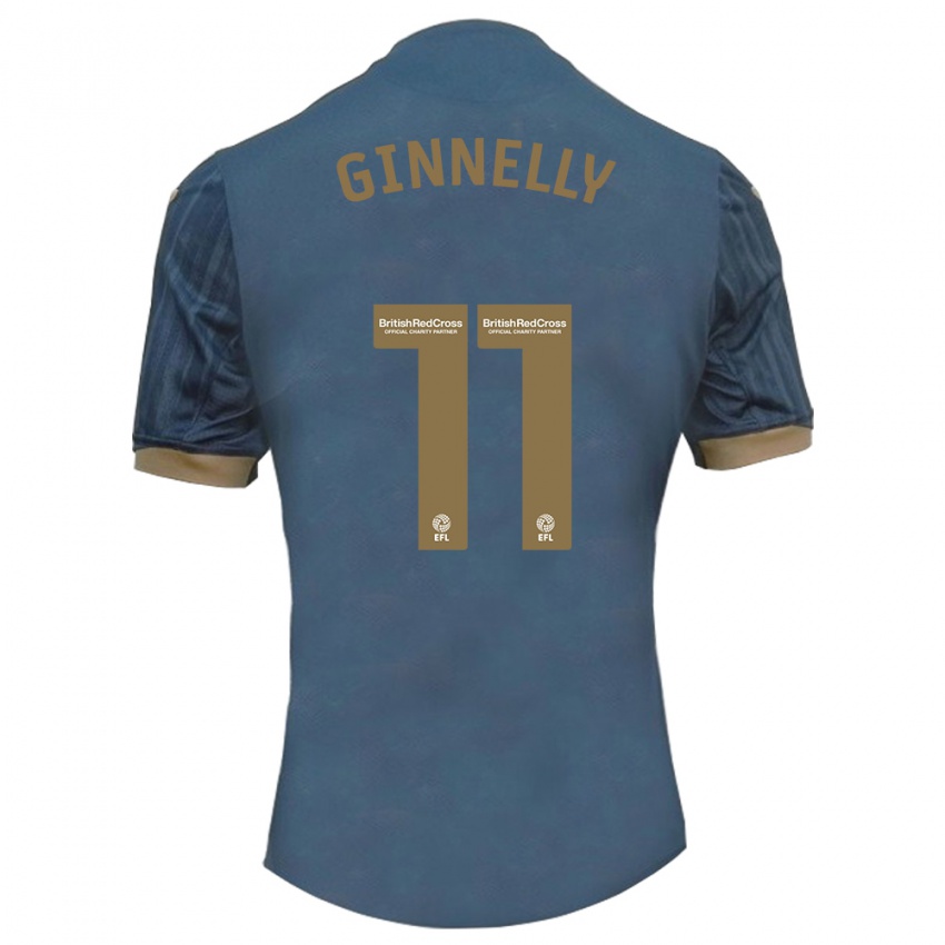 Kinder Josh Ginnelly #11 Dunkles Blaugrün Auswärtstrikot Trikot 2023/24 T-Shirt Belgien