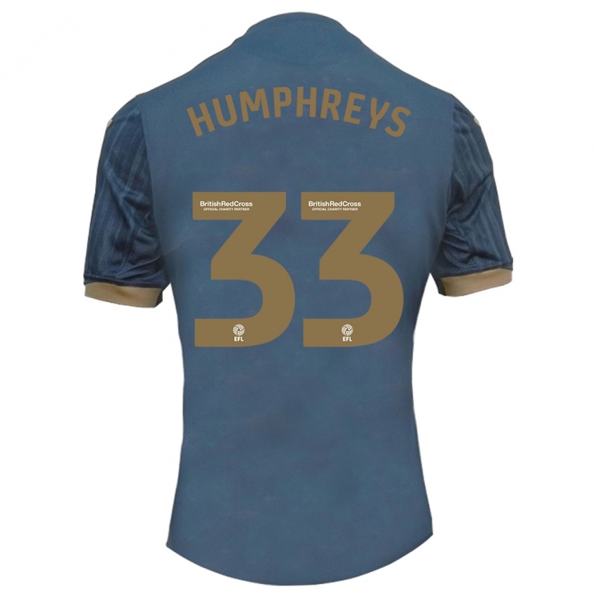 Kinder Bashir Humphreys #33 Dunkles Blaugrün Auswärtstrikot Trikot 2023/24 T-Shirt Belgien