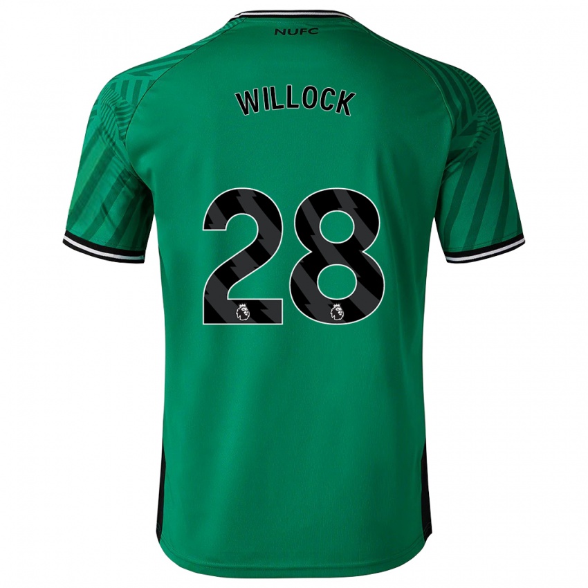 Kinder Joe Willock #28 Grün Auswärtstrikot Trikot 2023/24 T-Shirt Belgien