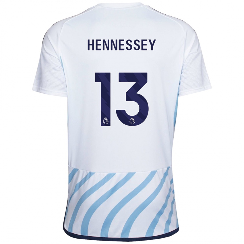 Enfant Maillot Wayne Hennessey #13 Blanc Bleu Tenues Extérieur 2023/24 T-Shirt Belgique