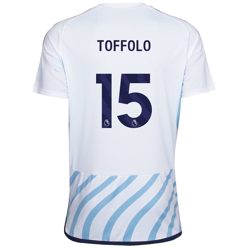 Enfant Maillot Harry Toffolo #15 Blanc Bleu Tenues Extérieur 2023/24 T-Shirt Belgique
