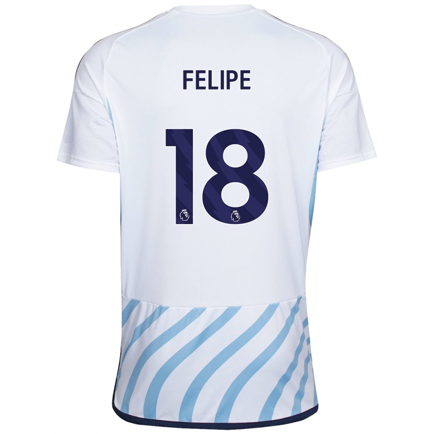 Enfant Maillot Felipe #18 Blanc Bleu Tenues Extérieur 2023/24 T-Shirt Belgique