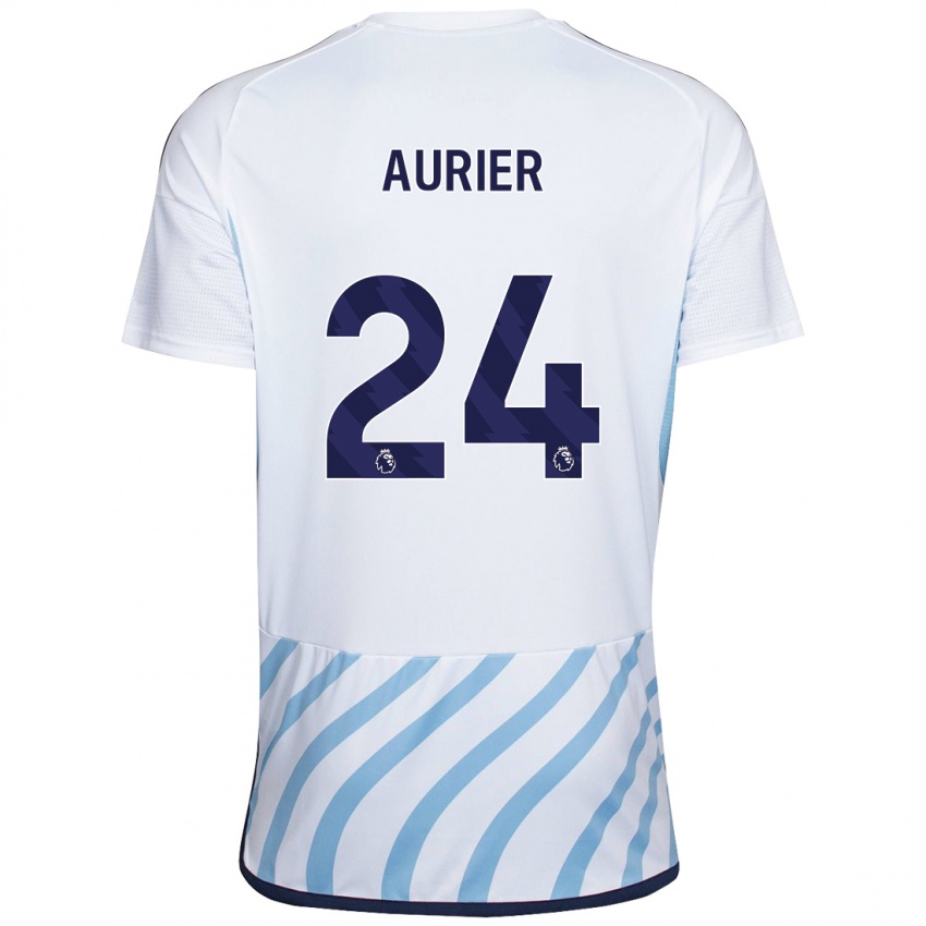 Kinder Serge Aurier #24 Weiß Blau Auswärtstrikot Trikot 2023/24 T-Shirt Belgien