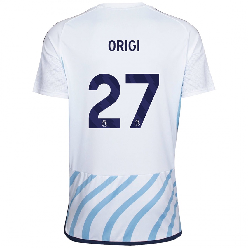 Kinder Divock Origi #27 Weiß Blau Auswärtstrikot Trikot 2023/24 T-Shirt Belgien