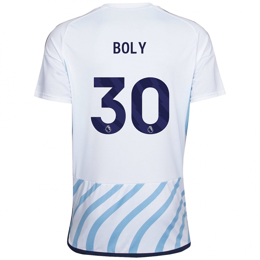 Enfant Maillot Willy Boly #30 Blanc Bleu Tenues Extérieur 2023/24 T-Shirt Belgique