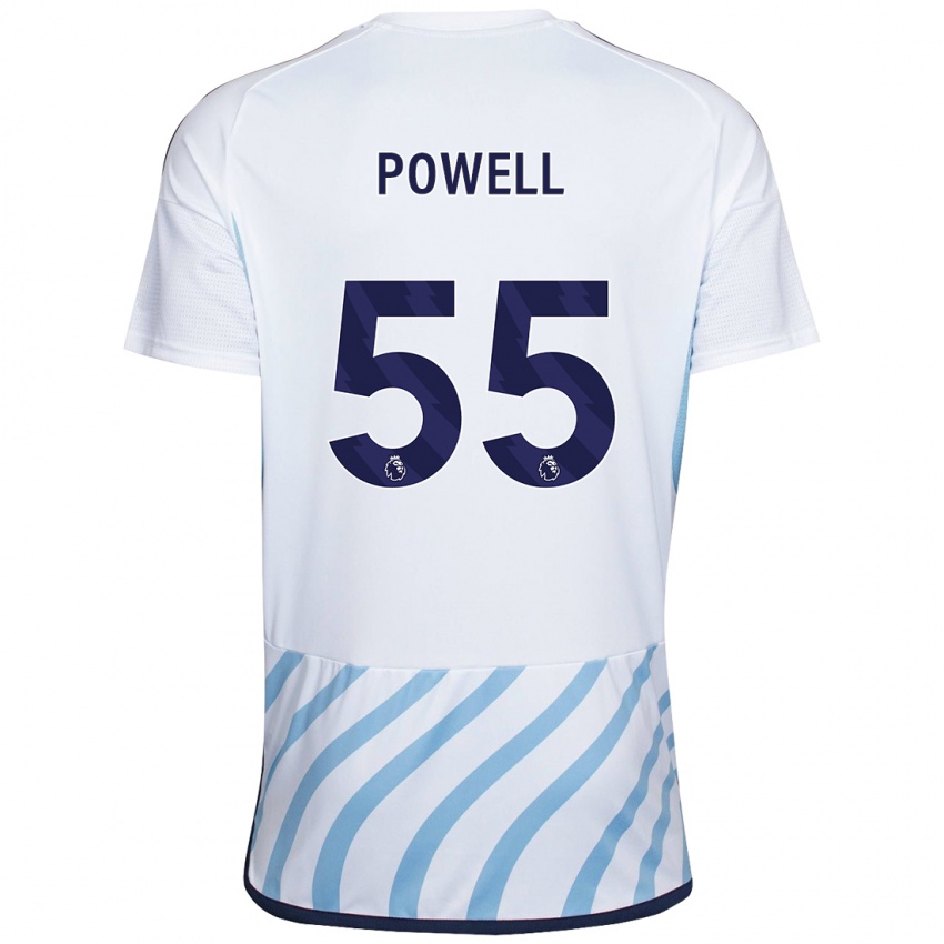 Kinder Josh Powell #55 Weiß Blau Auswärtstrikot Trikot 2023/24 T-Shirt Belgien