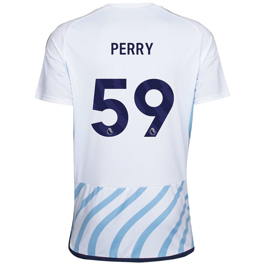 Kinder Ben Perry #59 Weiß Blau Auswärtstrikot Trikot 2023/24 T-Shirt Belgien