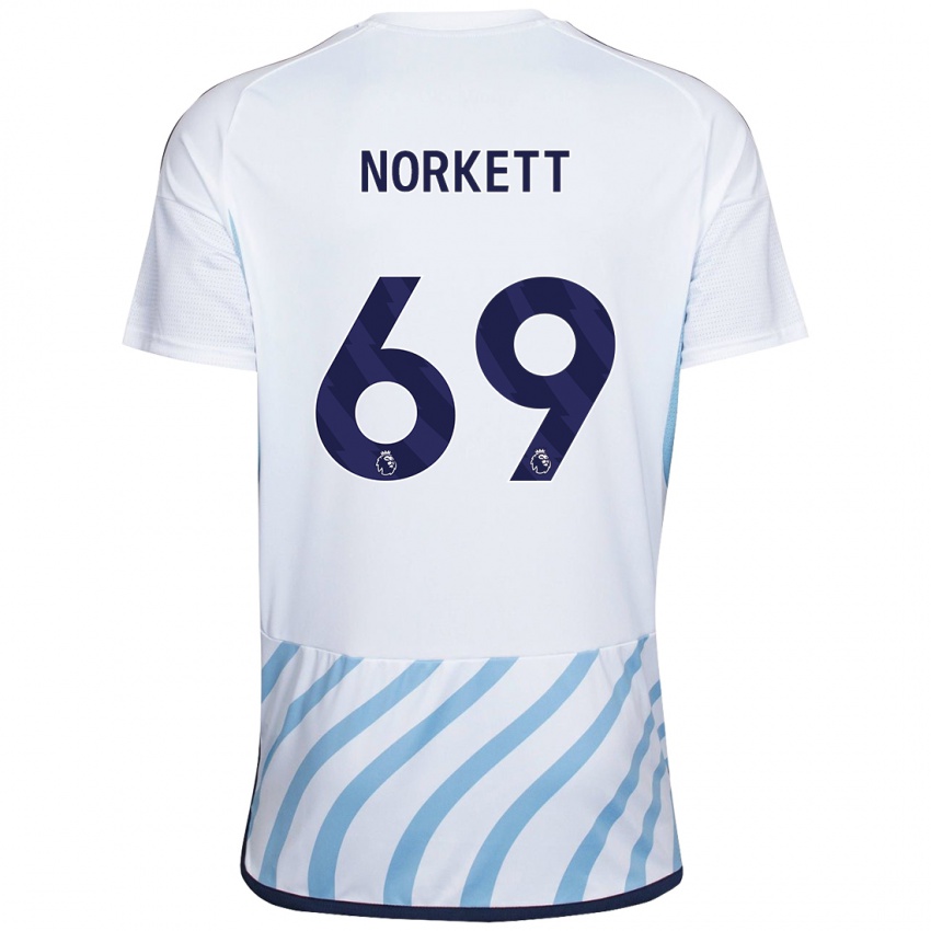 Kinder Manni Norkett #69 Weiß Blau Auswärtstrikot Trikot 2023/24 T-Shirt Belgien