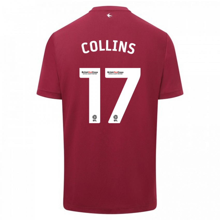 Enfant Maillot Jamilu Collins #17 Rouge Tenues Extérieur 2023/24 T-Shirt Belgique