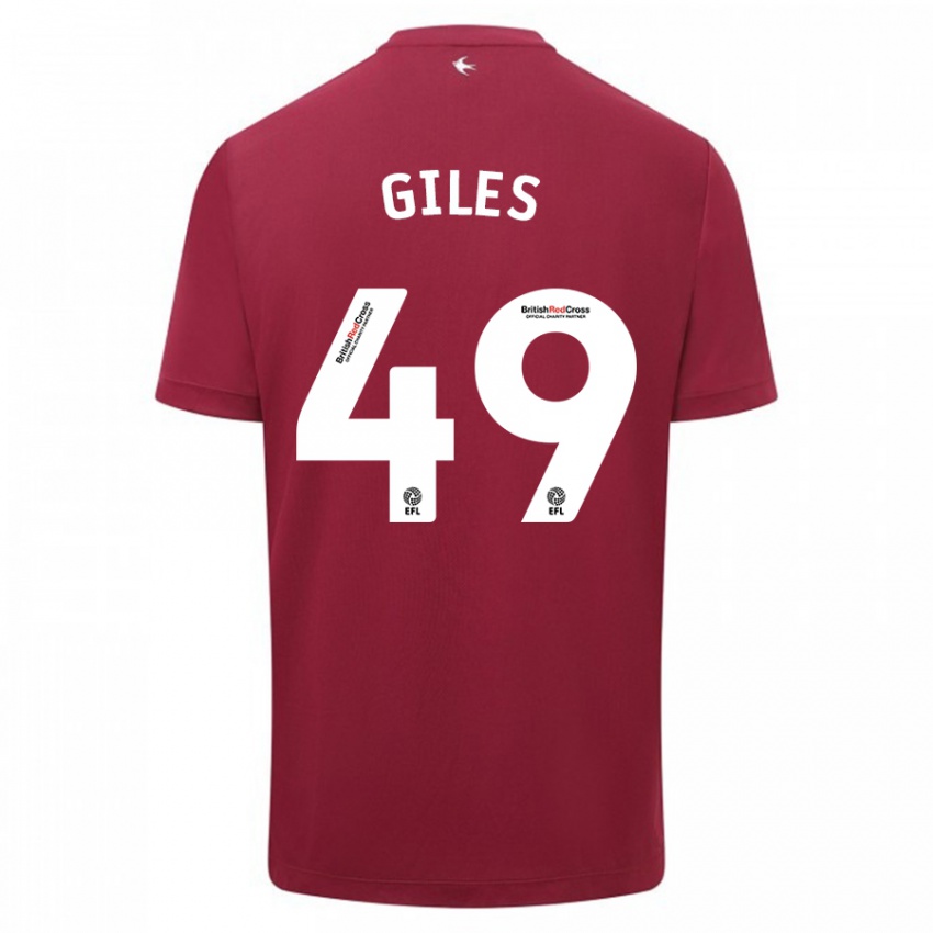 Enfant Maillot Luey Giles #49 Rouge Tenues Extérieur 2023/24 T-Shirt Belgique