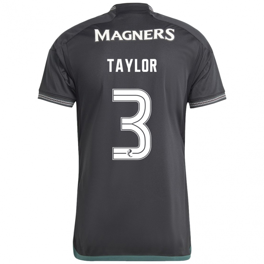 Kinder Greg Taylor #3 Schwarz Auswärtstrikot Trikot 2023/24 T-Shirt Belgien